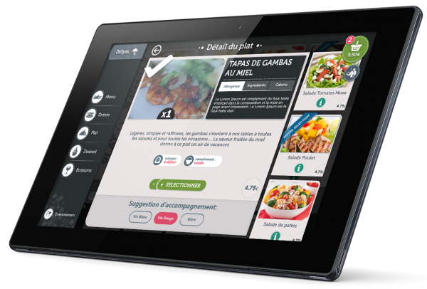 tablette menu restaurant